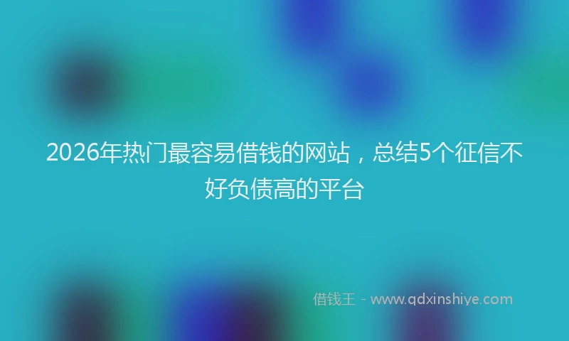 2026年热门最容易借钱的网站，总结5个征信不好负债高的平台