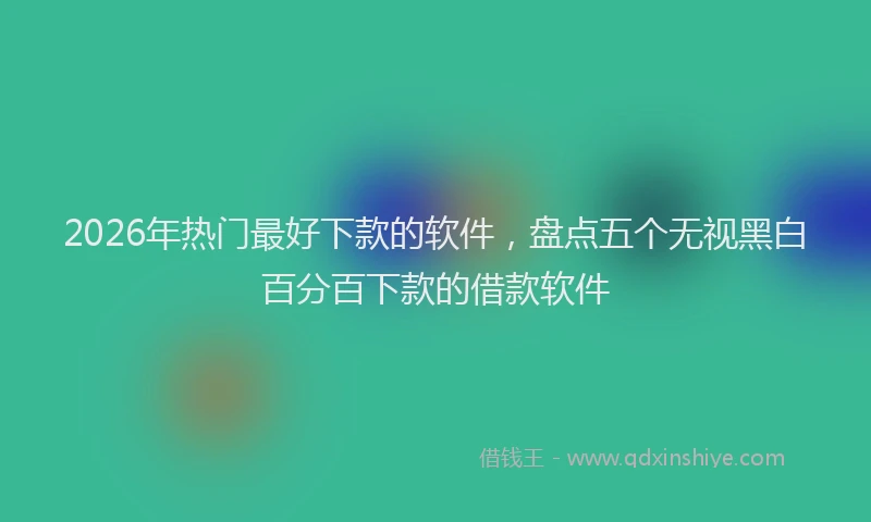 2026年热门最好下款的软件，盘点五个无视黑白百分百下款的借款软件