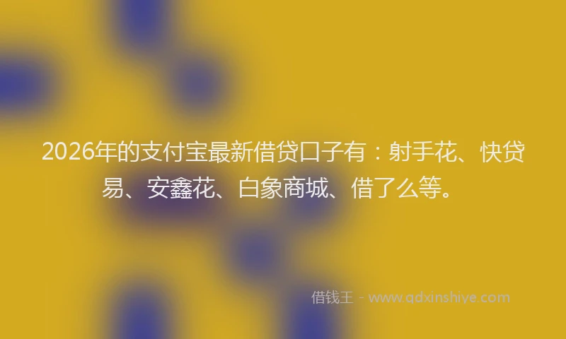 2026年的支付宝最新借贷口子有：射手花、快贷易、安鑫花、白象商城、借了么等。
