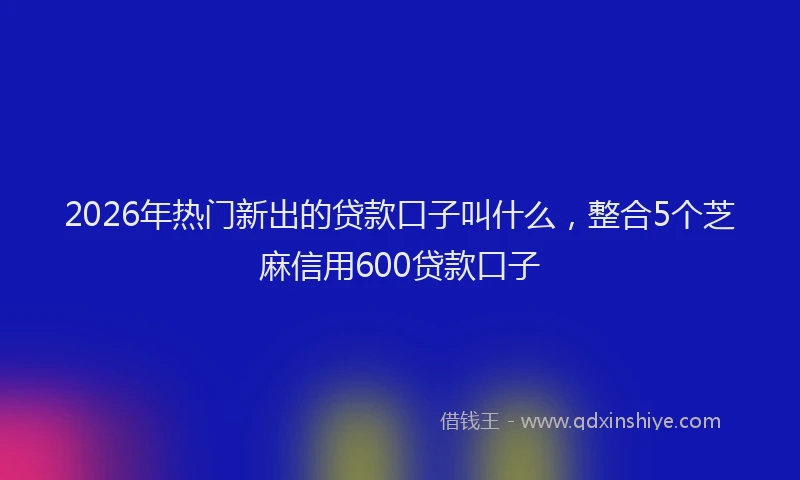 2026年热门新出的贷款口子叫什么，整合5个芝麻信用600贷款口子