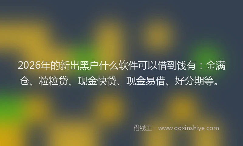 2026年的新出黑户什么软件可以借到钱有：金满仓、粒粒贷、现金快贷、现金易借、好分期等。