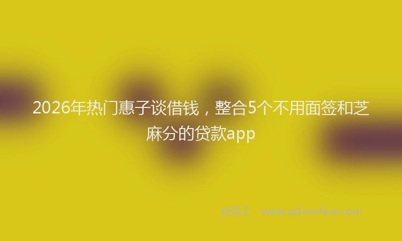 2026年热门惠子谈借钱，整合5个不用面签和芝麻分的贷款app