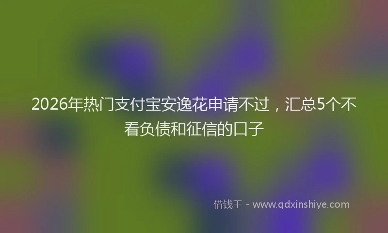 2026年热门支付宝安逸花申请不过，汇总5个不看负债和征信的口子
