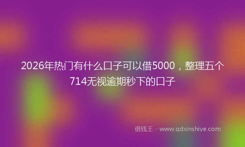 2026年热门有什么口子可以借5000，整理五个714无视逾期秒下的口子