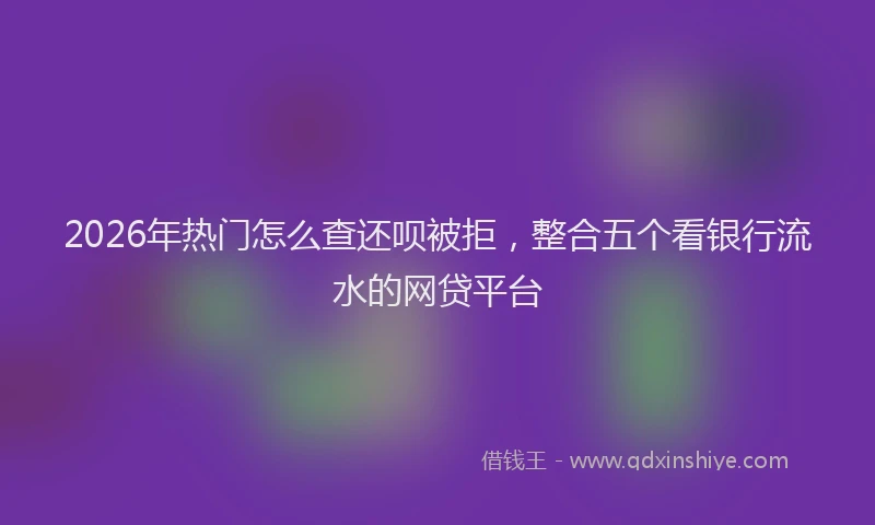 2026年热门怎么查还呗被拒,整合五个看银行流水的网贷平台
