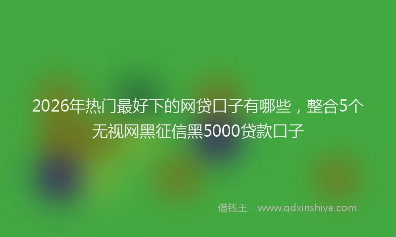 2026年热门最好下的网贷口子有哪些，整合5个无视网黑征信黑5000贷款口子