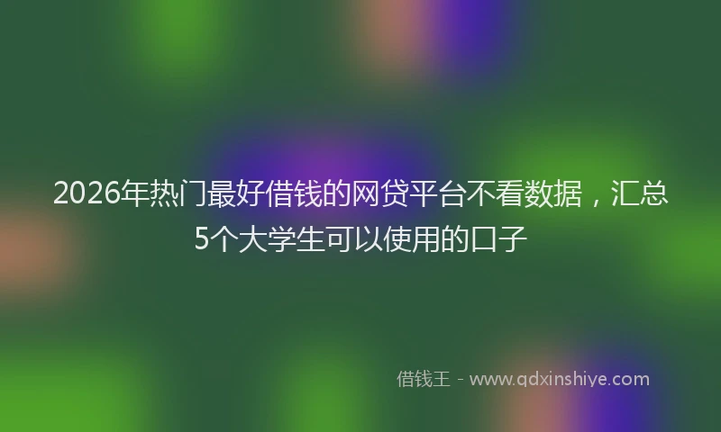 2026年热门最好借钱的网贷平台不看数据，汇总5个大学生可以使用的口子