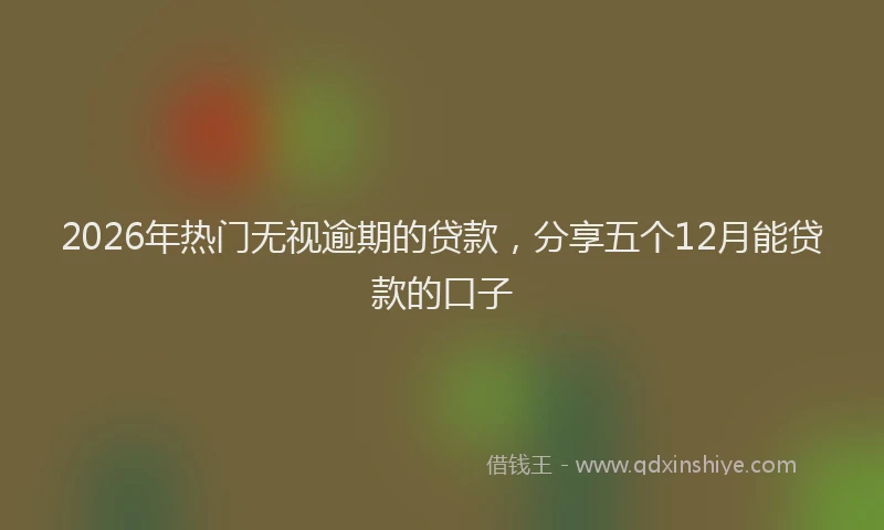 2026年热门无视逾期的贷款，分享五个12月能贷款的口子