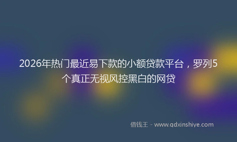 2026年热门最近易下款的小额贷款平台，罗列5个真正无视风控黑白的网贷