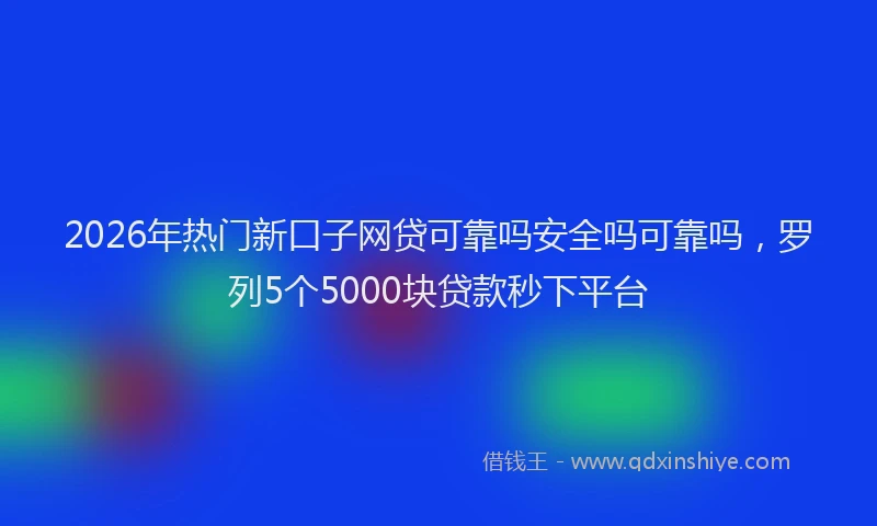 2026年热门新口子网贷可靠吗安全吗可靠吗,罗列5个5000块贷款秒下平台