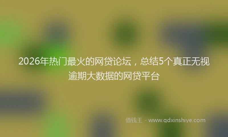 2026年热门最火的网贷论坛，总结5个真正无视逾期大数据的网贷平台