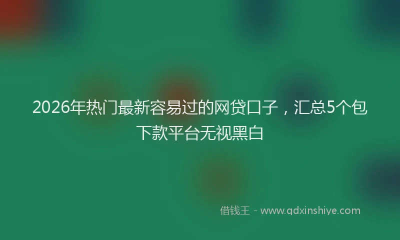 2026年热门最新容易过的网贷口子，汇总5个包下款平台无视黑白
