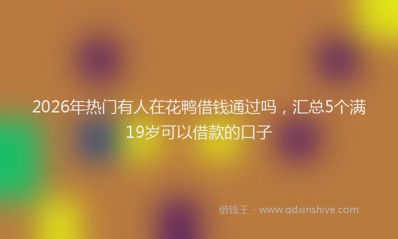 2026年热门有人在花鸭借钱通过吗，汇总5个满19岁可以借款的口子