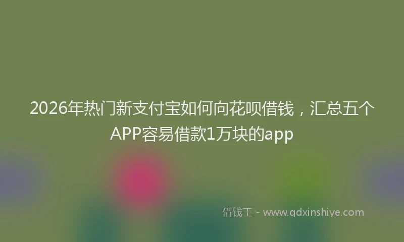 2026年热门新支付宝如何向花呗借钱，汇总五个APP容易借款1万块的app
