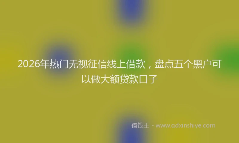 2026年热门无视征信线上借款，盘点五个黑户可以做大额贷款口子