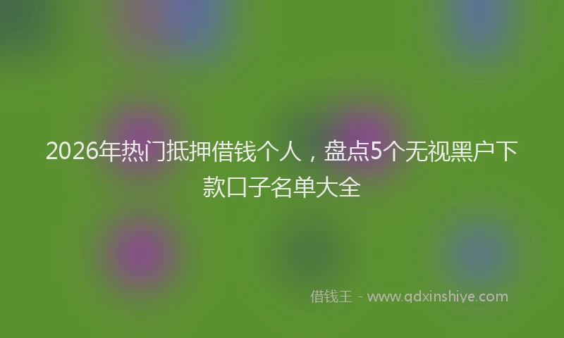 2026年热门抵押借钱个人，盘点5个无视黑户下款口子名单大全