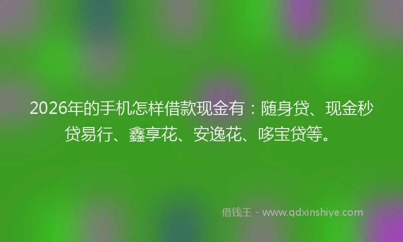 2026年的手机怎样借款现金有：随身贷、现金秒贷易行、鑫享花、安逸花、哆宝贷等。