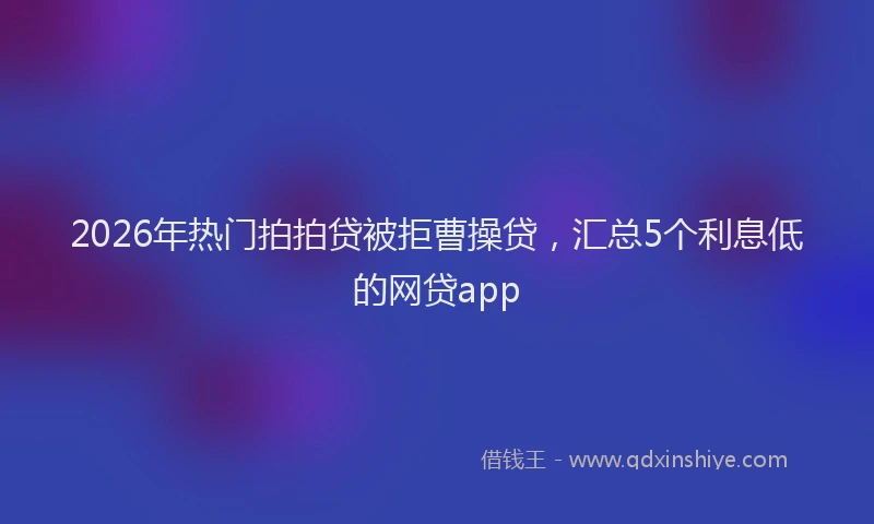 2026年热门拍拍贷被拒曹操贷，汇总5个利息低的网贷app