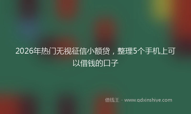 2026年热门无视征信小额贷，整理5个手机上可以借钱的口子