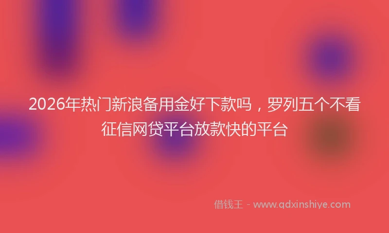 2026年热门新浪备用金好下款吗，罗列五个不看征信网贷平台放款快的平台