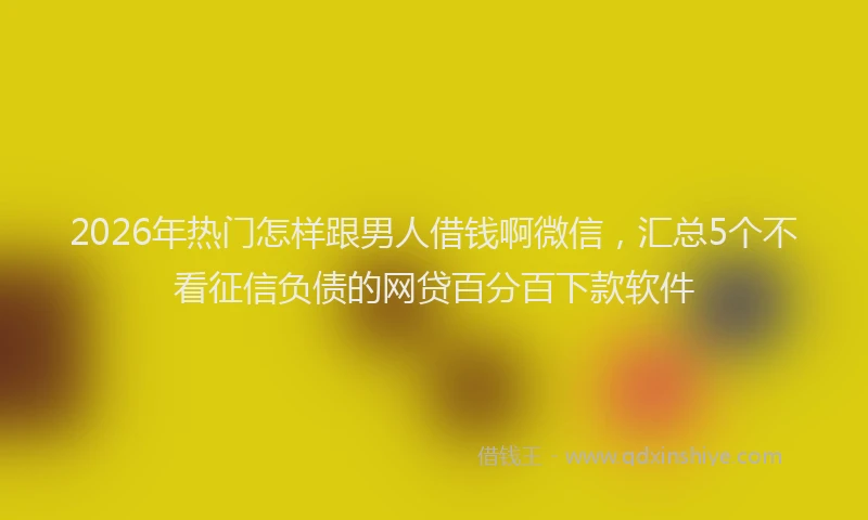 2026年热门怎样跟男人借钱啊微信，汇总5个不看征信负债的网贷百分百下款软件