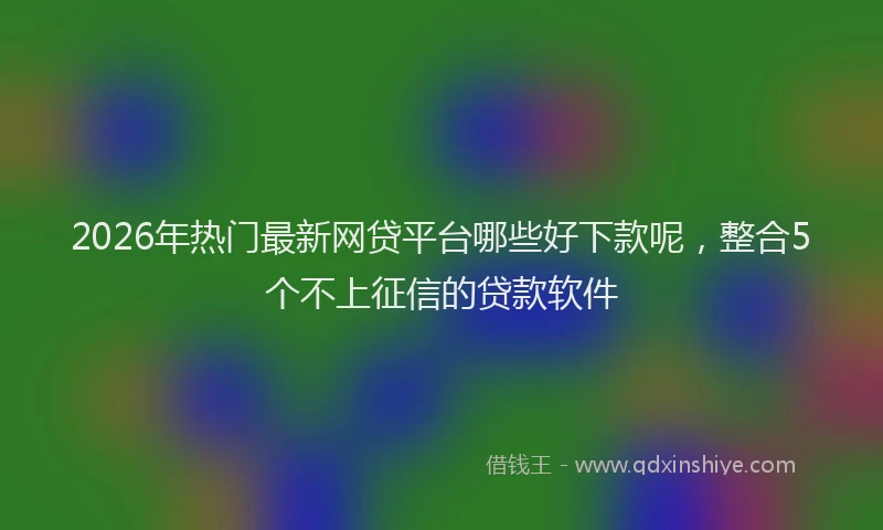 2026年热门最新网贷平台哪些好下款呢，整合5个不上征信的贷款软件