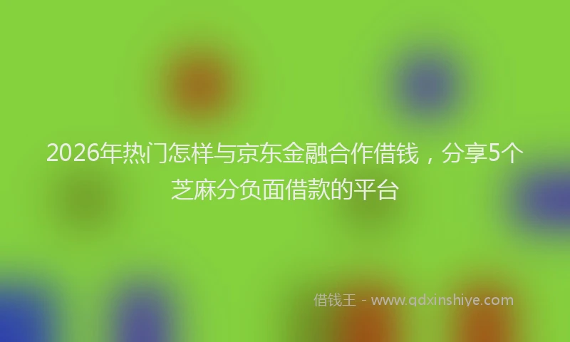 2026年热门怎样与京东金融合作借钱，分享5个芝麻分负面借款的平台