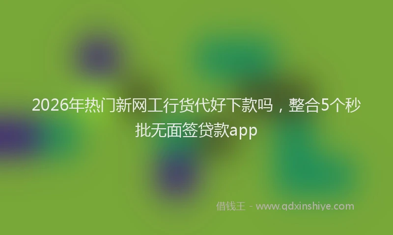 2026年热门新网工行货代好下款吗，整合5个秒批无面签贷款app