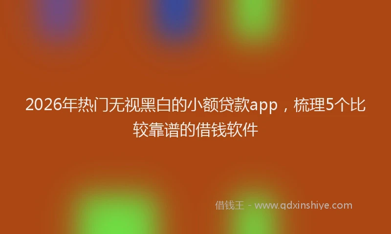 2026年热门无视黑白的小额贷款app，梳理5个比较靠谱的借钱软件