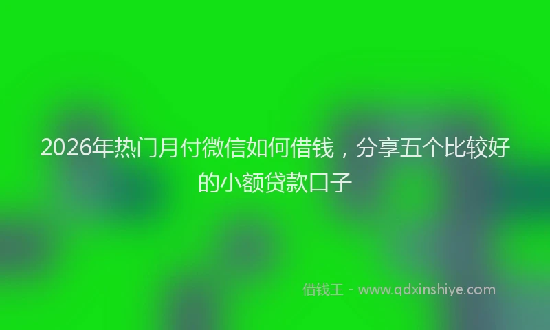 2026年热门月付微信如何借钱,分享五个比较好的小额贷款口子