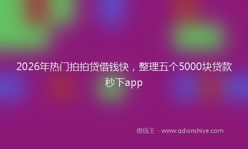 2026年热门拍拍贷借钱快，整理五个5000块贷款秒下app