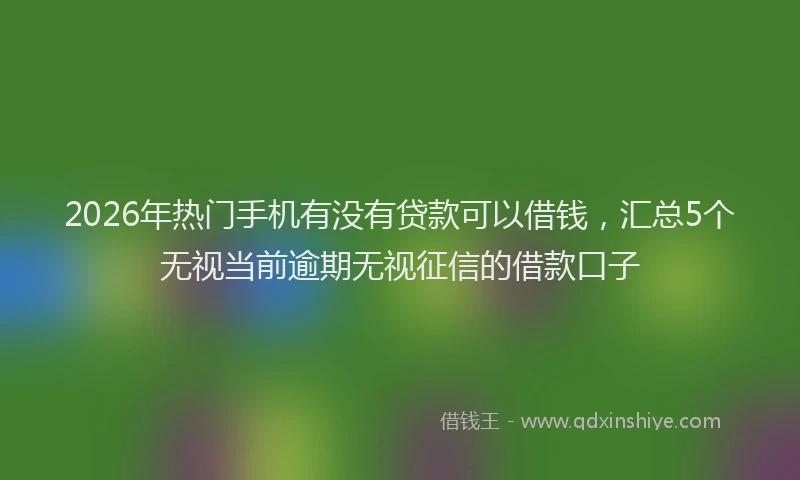 2026年热门手机有没有贷款可以借钱,汇总5个无视当前逾期无视征信的借款口子