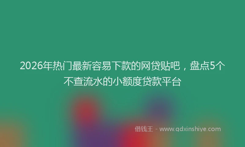 2026年热门最新容易下款的网贷贴吧，盘点5个不查流水的小额度贷款平台
