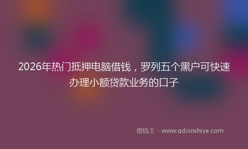 2026年热门抵押电脑借钱，罗列五个黑户可快速办理小额贷款业务的口子