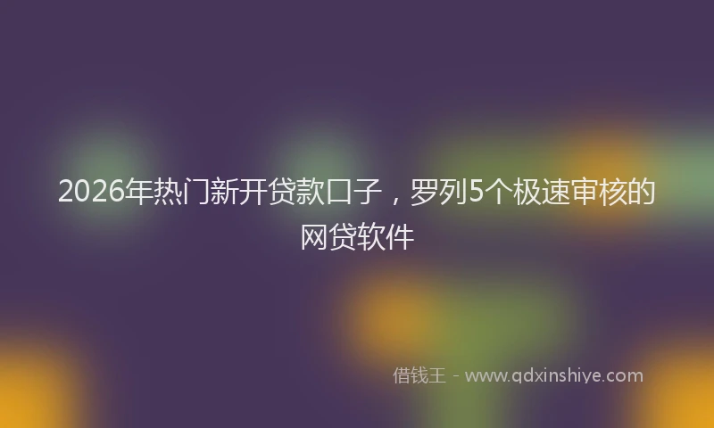 2026年热门新开贷款口子，罗列5个极速审核的网贷软件