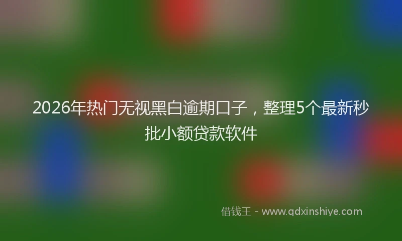 2026年热门无视黑白逾期口子，整理5个最新秒批小额贷款软件