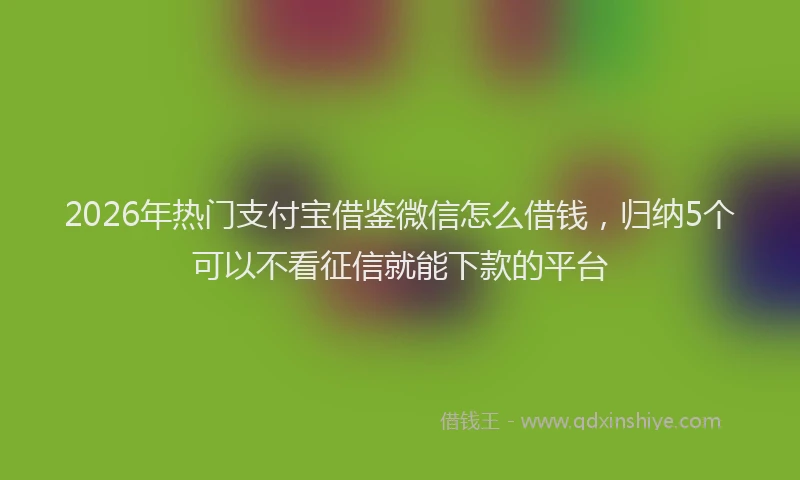 2026年热门支付宝借鉴微信怎么借钱，归纳5个可以不看征信就能下款的平台
