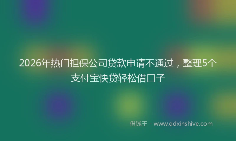 2026年热门担保公司贷款申请不通过，整理5个支付宝快贷轻松借口子