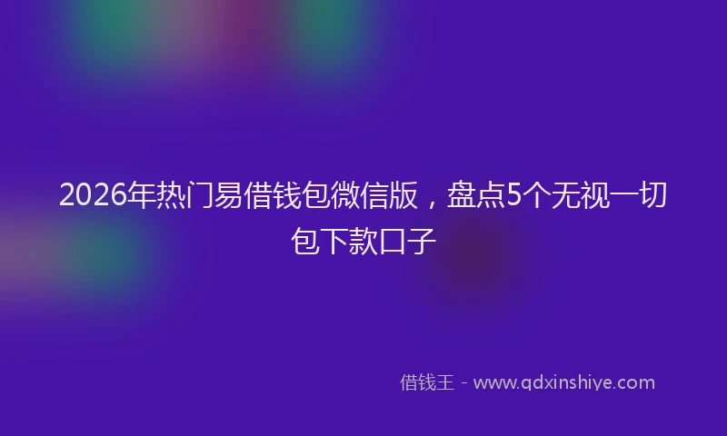 2026年热门易借钱包微信版，盘点5个无视一切包下款口子