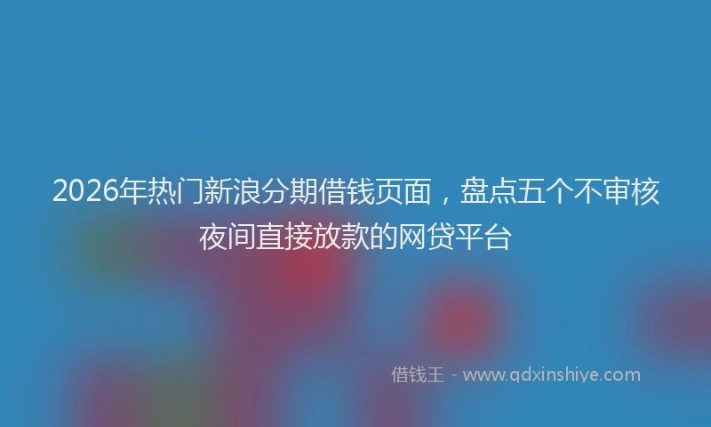 2026年热门新浪分期借钱页面，盘点五个不审核夜间直接放款的网贷平台