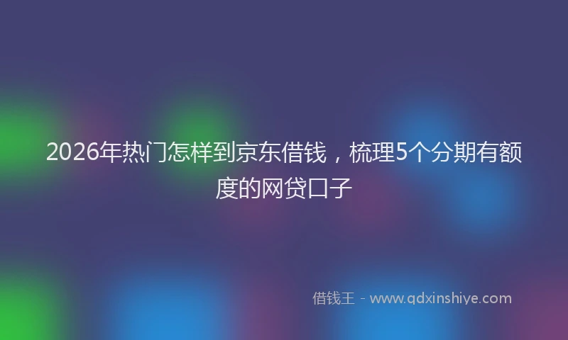 2026年热门怎样到京东借钱，梳理5个分期有额度的网贷口子