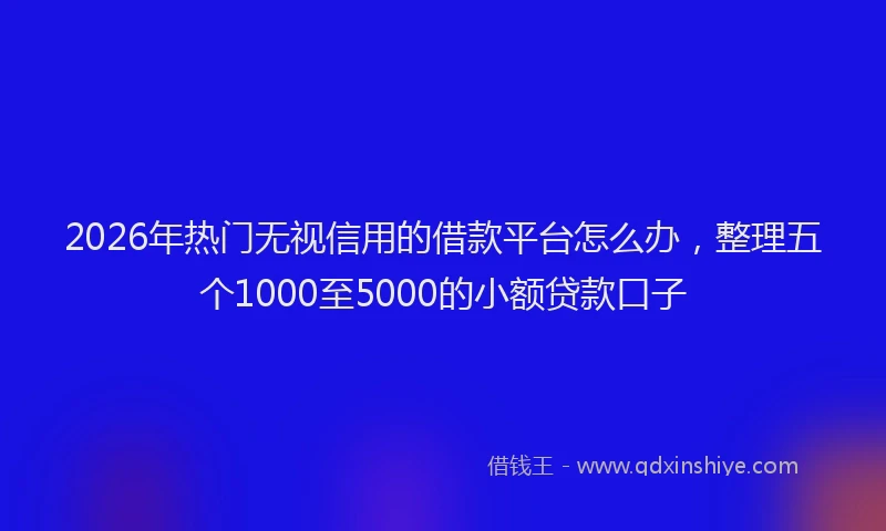 2026年热门无视信用的借款平台怎么办,整理五个1000至5000的小额贷款口子
