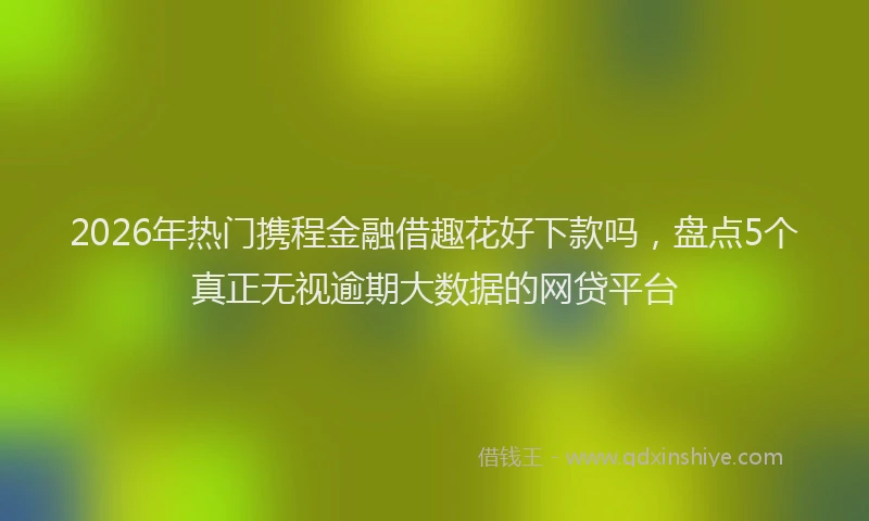2026年热门携程金融借趣花好下款吗,盘点5个真正无视逾期大数据的网贷平台
