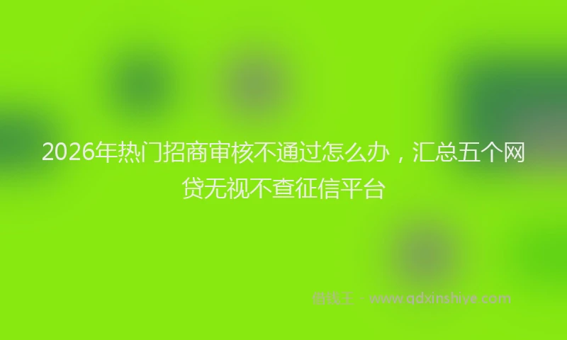 2026年热门招商审核不通过怎么办，汇总五个网贷无视不查征信平台