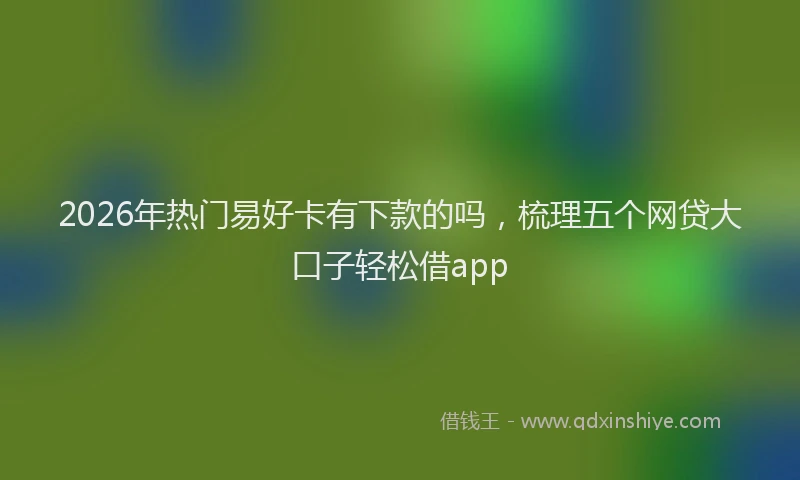 2026年热门易好卡有下款的吗，梳理五个网贷大口子轻松借app