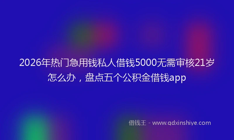 2026年热门急用钱私人借钱5000无需审核21岁怎么办，盘点五个公积金借钱app