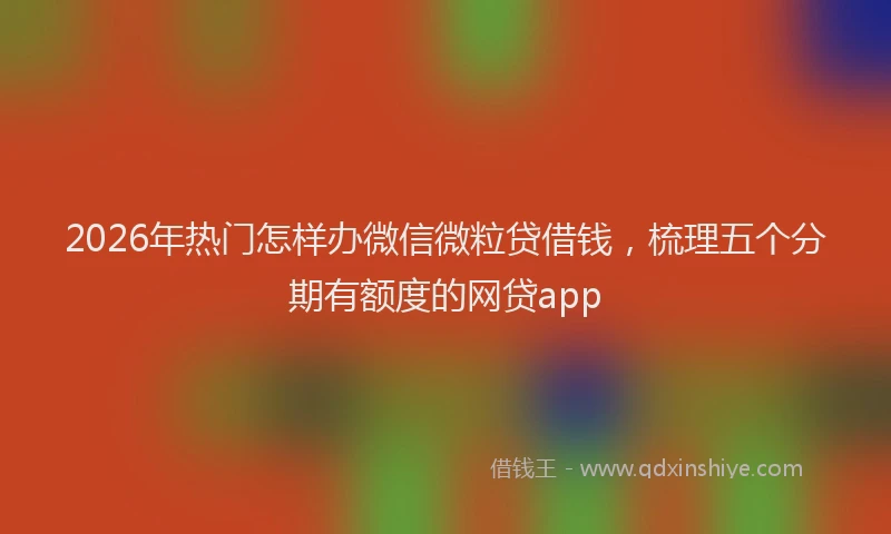 2026年热门怎样办微信微粒贷借钱,梳理五个分期有额度的网贷app