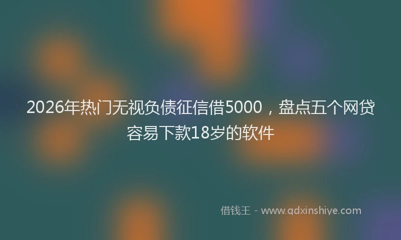 2026年热门无视负债征信借5000，盘点五个网贷容易下款18岁的软件