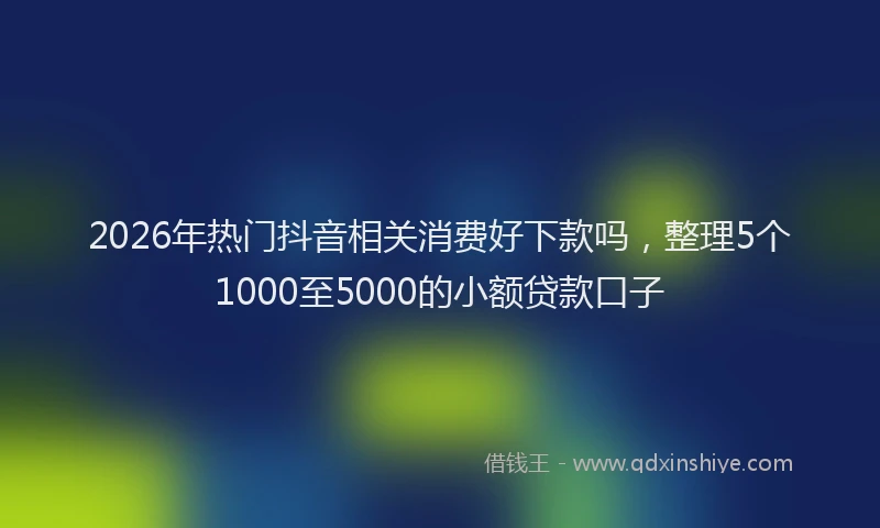 2026年热门抖音相关消费好下款吗，整理5个1000至5000的小额贷款口子