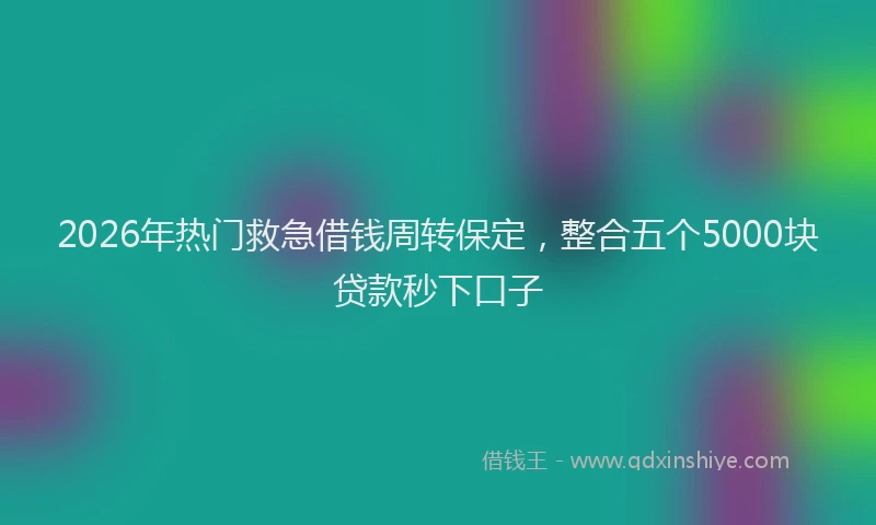 2026年热门救急借钱周转保定，整合五个5000块贷款秒下口子